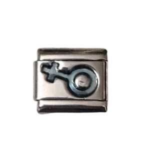 Italian Charmlink Blue‎ Female Sex Symbol for Charm Bracelet 9mm
